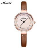 Longbo - Meibin - Dames Horloge - Bruin/Rosé - 28mm