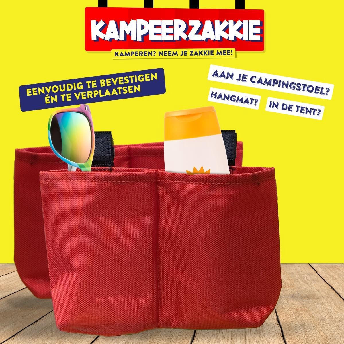 8 x Kampeerzakkie! | 4+4 gratis | Camping Gadget | Kamperen | Ook voor thuisvakanties Handig voor op de camping! Aan je stoel, tafel, parasol of in de tent