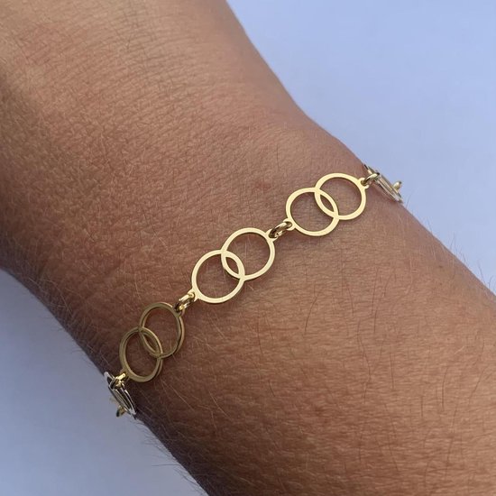 Rondjes / cirkel armband | Oneindig | zilver | AG925 | Goudkleurig