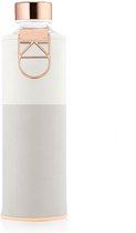 Equa Glazen Waterfles - Sage - 750 ml - Mismatch met Hoes - Imitatieleer - BPA vrij