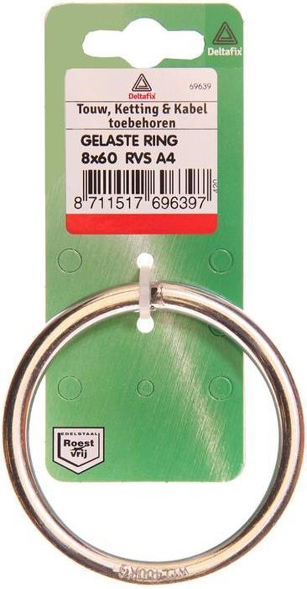 Deltafix gelaste ring r.v.s. a4 30 mm x 4 mm 2 st.