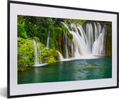 Fotolijst incl. Poster - Verschillende watervallen bij het Nationaal park Erawan in Thailand - 60x40 cm - Posterlijst
