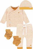 Noppies SET(5delig) Sokken, Mutsje, Shirt en Broekje Wit Geel - Maat 44