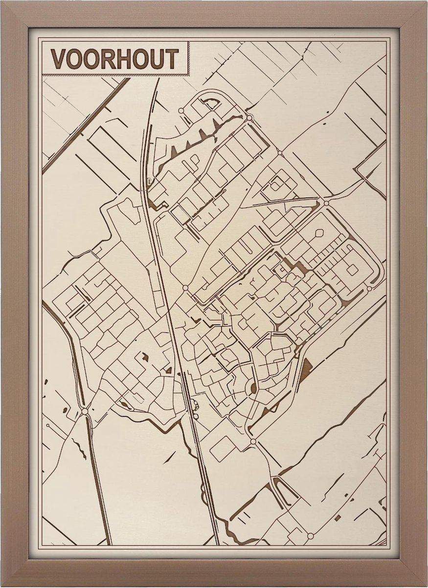 Houten stadskaart van Voorhout