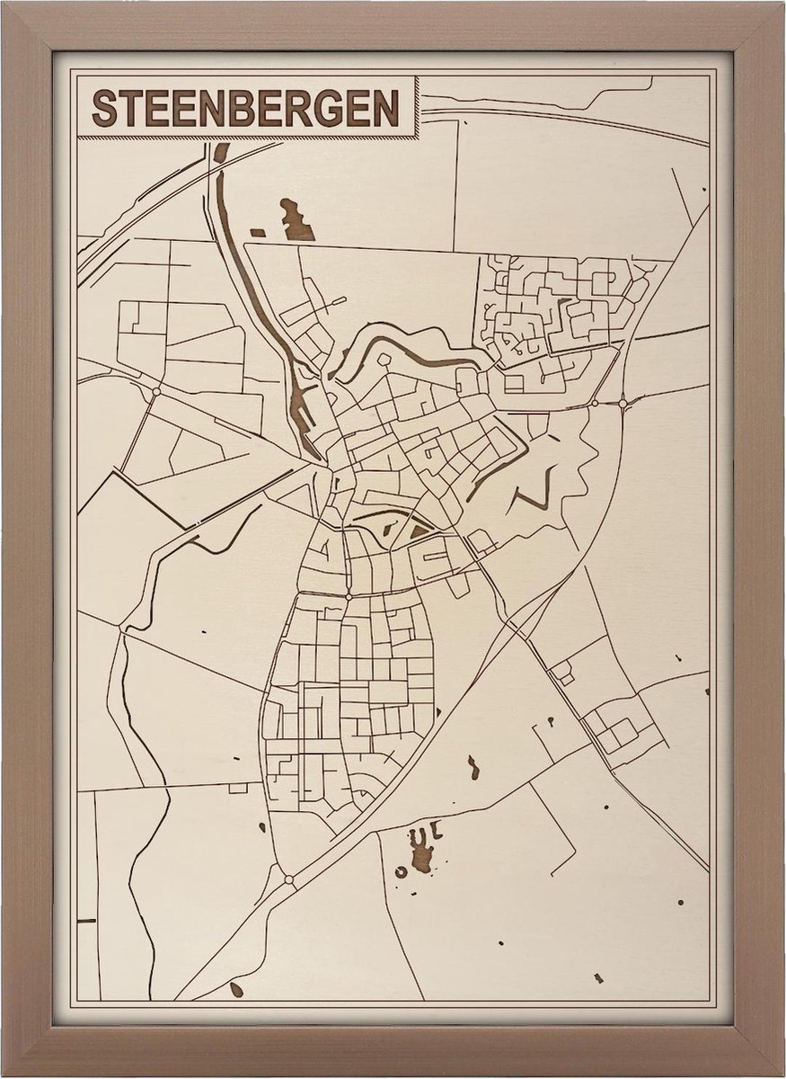 Houten stadskaart van Steenbergen