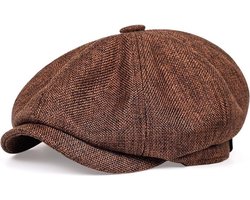 Flat Caps Heren - Heren Pet - Baret Heren - Heren Kleding - Tommy Shelby - Cadeau Man - Bruin - One Size