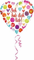 folieballon Ich hab dich lieb 43 x 43 cm wit