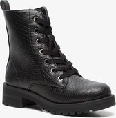 Blue Box dames snake veterboots - Zwart - Maat 39