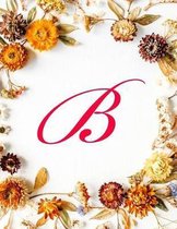 B: Monogram Initial Hexagonal Graph Paper Notebook