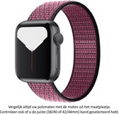 Bracelet de montre en nylon violet Zwart Convient pour Apple Watch 1, 2, 3, 4, 5, 6, SE et Nike+ 42 mm et 44 mm "Largeur masculine" - Nylon tissé doux - Taille: voir la photo de taille - 42 mm et 44 - Violet noir