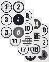 stickervellen kerstkalender 9x14 cm zwart/wit 4 stuks