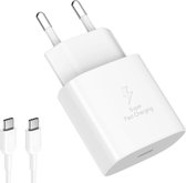 Samsung fast charger type C snel lader - met USB C oplaadkabel - 25W oplader - fast charger - Wit