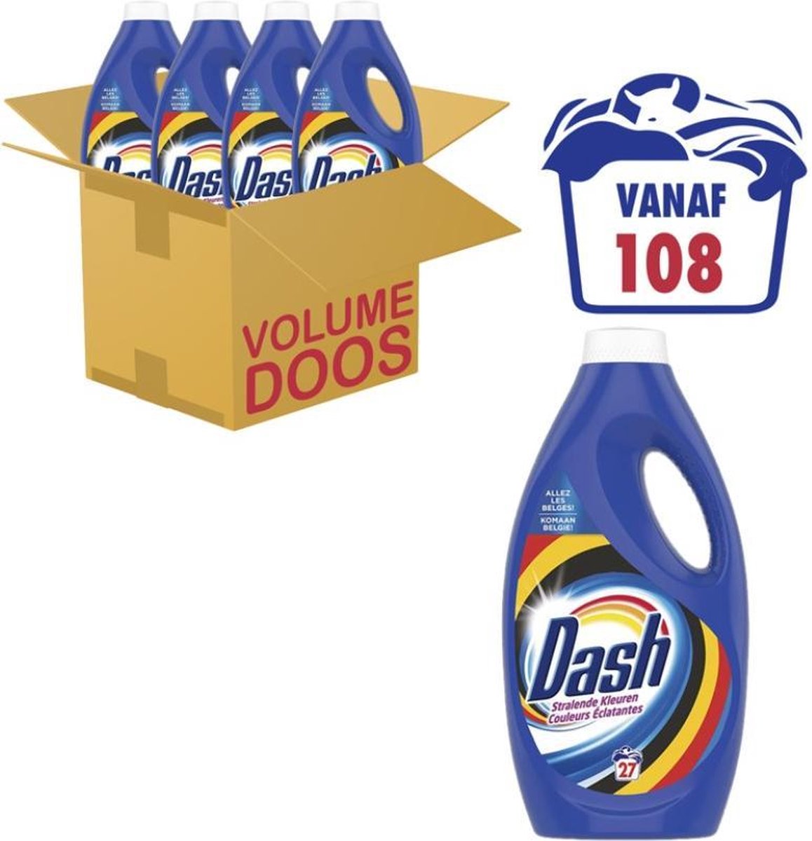 Dash Kleur Wasmiddel - Voordeelverpakking 27 Wasbeurten - Vloeibaar Wasmiddel