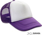 Jumada's Truckers Cap - Pet - Halve Mesh - Polyester - Voor Volwassenen - Petten - Paars/Wit