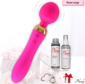 Pleazy Duo Vibrator - Roze Large - Vibrators voor vrouwen - Clitoris stimulator - 18 Verschillende Standen - G spot vibrator - BDSM – Blinddoek - Inclusief Handboeien & Blinddoek &