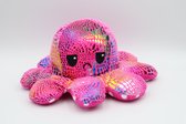 Octopus Mood Knuffel – Omkeerbaar – TikTok Hype 2021 – Verschillende Kleuren – Blij en Boos - Glitter Roze