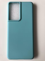 Siliconen back cover case -  Geschikt voor Samsung Galaxy S21 Ultra - TPU hoesje Turquoise