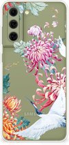 GSM Hoesje Geschikt voor Samsung Galaxy S21FE Smartphonehoesje Customize Bird Flowers