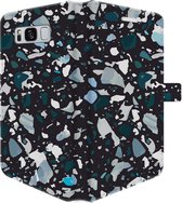 Samsung Galaxy S8 Telefoonhoesje - Portemonneehoesje  - Met pasjeshouder - Met Marmerprint - Terrazzo - Zwart