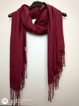Lange dames sjaal Feline effen bordeauxrood