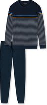 Schiesser  Mannen Pyjamaset - Royalblauw - Maat L