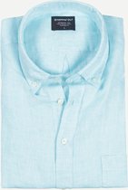 Steppin' Out Spring 2021  Linen Melange Button Down Mannen - Regular Fit - Linnen - Blauw (XL)