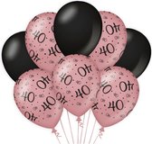 Paper Dreams Ballonnen 40 Jaar Dames Latex Roze/zwart
