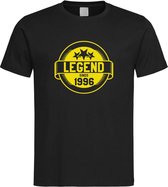 Zwart T-Shirt met “ Legend sinds 1996 “ print Neon Geel Size S