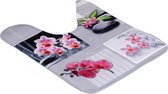 4goodz Zen Microvezel Toiletmat met orchidee print 45x50 cm - Roze