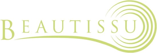 Beautissu logo met groene golvende lijnen.