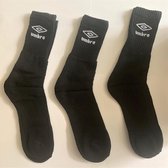 Heren sport sokken , "Umbro" , 3 paar, maat 43-46, zwart,