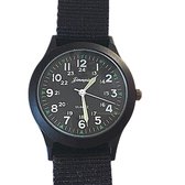Horloge Jinn aier- zwart- canvas bandje-36 mm-extra batterij-Charme Bijoux
