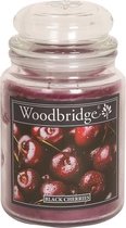 Woodbridge Black Cherries 565g Large Candle met 2 lonten