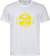 Wit T-Shirt met “ Legend sinds 1996 “ print Neon Geel  Size XS