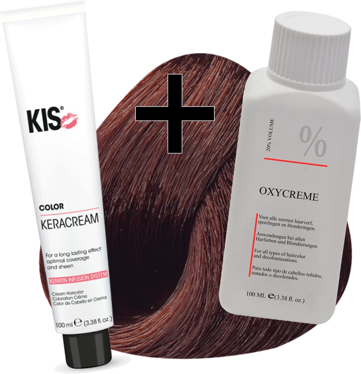 KIS haarverfset - 5KG Donker koper goudbruin - haarverf & waterstofperoxide