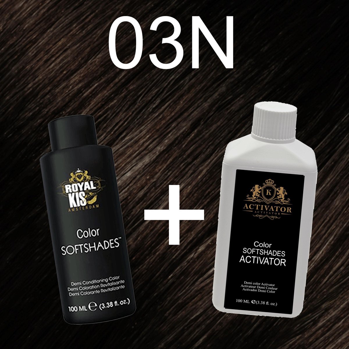 Softshade set incl. activator - 03N semi permenante kleuring | KIS - haarverf & activator - thuis haar verven