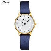 Longbo - Meibin - Dames Horloge - Blauw/Goud/Wit - 25mm