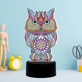 Diamond painting Led tafel lamp - Gekleurde uil