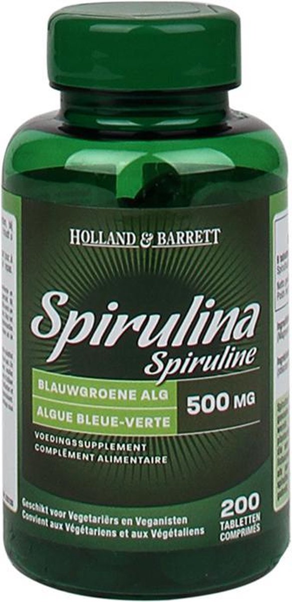 Spirulina 500mg - Holland & Barrett - 200 Tabletten - Supplementen | bol.com
