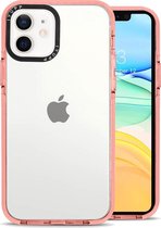 IYUPP Bumper - Geschikt voor Apple iPhone 11 Hoesje - Roze x Transparant - Shockproof