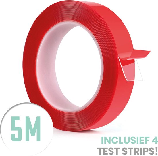 SOLITY® Dubbelzijdig Tape - Montagetape - Extra Sterk - Inclusief Extra’s - Transparant - 5m x 10mm - SOLITY