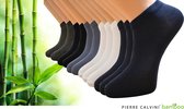Pierre Calvini - Bamboe Sneakersokken Dames - Sokken Dames - 12 Paar - Donkere Kleuren - Maat 36-40