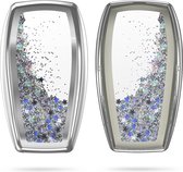 kwmobile autosleutelhoesje voor Mercedes Benz Smart Key autosleutel (alleen Keyless) - sleutelcover van TPU in zilver / metallic zilver - Sneeuwbol met Sterren design