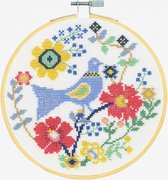 Borduurpakket Vogel met bloemen - DMC