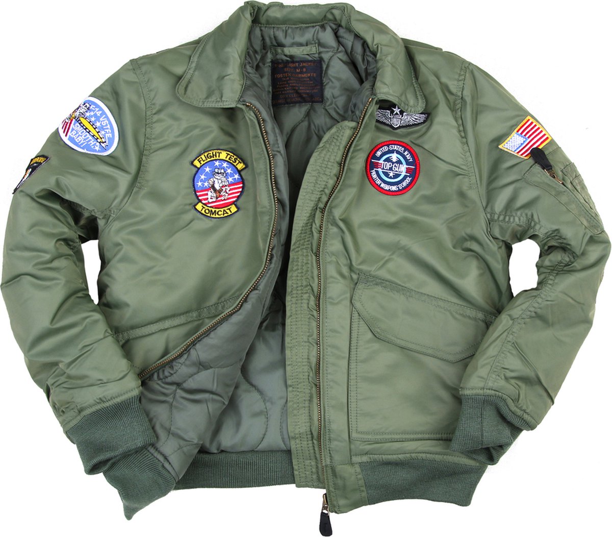 Fostex Garments Kids CWU-flight jacket Groen