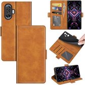 Voor Xiaomi Poco F3 GT Dual-side Magnetische Gesp Horizontale Flip Lederen Case met Houder & Kaartsleuven & Portemonnee (Geel)