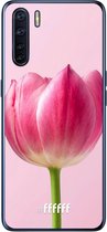 6F hoesje - geschikt voor OPPO A91 -  Transparant TPU Case - Pink Tulip #ffffff