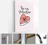 Valentines day peach pink and off-white greeting card vector set with calligraphy love messages - Modern Art Canvas - Vertical - 1859901970 - 50*40 Vertical