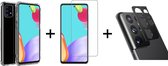 Samsung Galaxy A52s  hoesje shock proof case transparant - 1x Samsung A52s Screen Protector + 1x Camera Lens Screenprotector