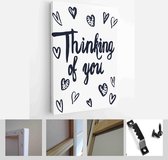 Set Greeting card Valentines day. Be my Valentine. All you need is Love. True Love and etc. Vector Handmade art - Modern Art Canvas - Vertical - 373874695 - 115*75 Vertical